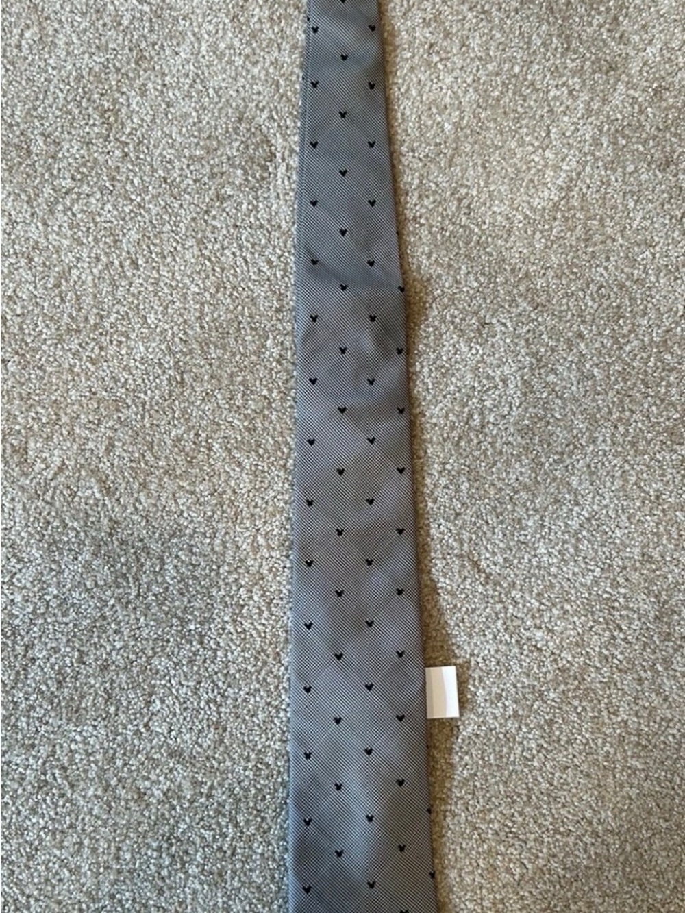 Gray Men's Mickey Patterned Tie - Classic Neutral Accessory